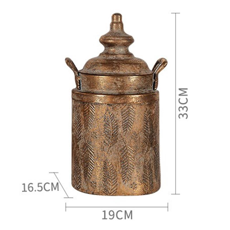 

Vintage Vase Decorative Iron Vases Luxury Aesthetic Flower Bottles Minimalist Elegant Flower Bottle with Lid Table Decoration