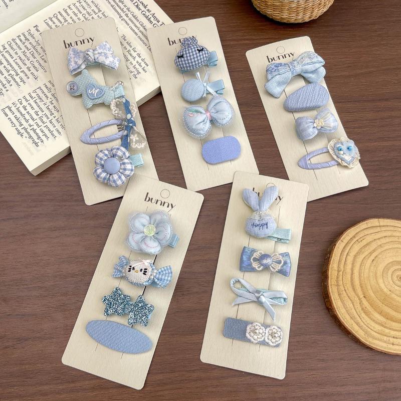 Spring and Summer New Rabbit Bow Combination Set Hairpin Cartoon Small Fresh Baby Side Does Not Hurt The Hairpin Female