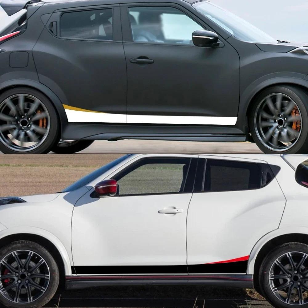 2PCS Car Door Side Skirts Stickers Racing Stripes Vinyl Decals Waterproof Auto Decoration Stickers Accessories For Nissan Juke