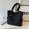 All-matching Canvas Bag 2026 New Style Pure Color Simple Large-capacity Tote Female College Students