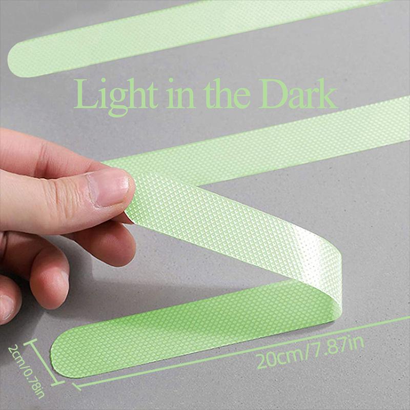 

Night Glow Sticker Strips For Stairs Removable High Strength Safety Floors Anti Slip Strips Transparent Shower Stickers Non-fall (2x20cm)6PCS
