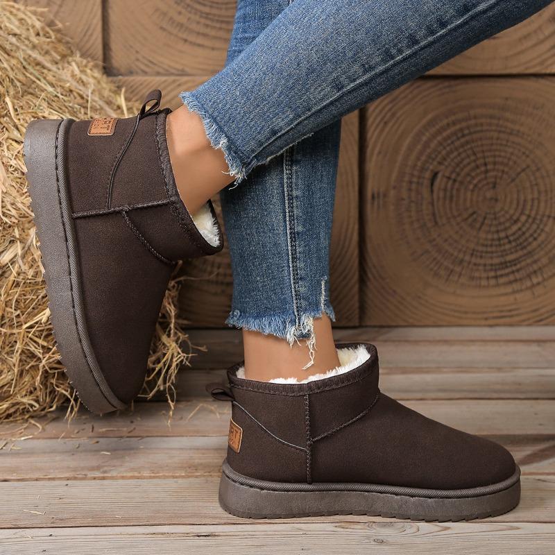 Women's Winter Warm-Lined Thickened Anti-Slip Thick-Soled Short Snow Boots, Cozy Outdoor Casual Footwear.