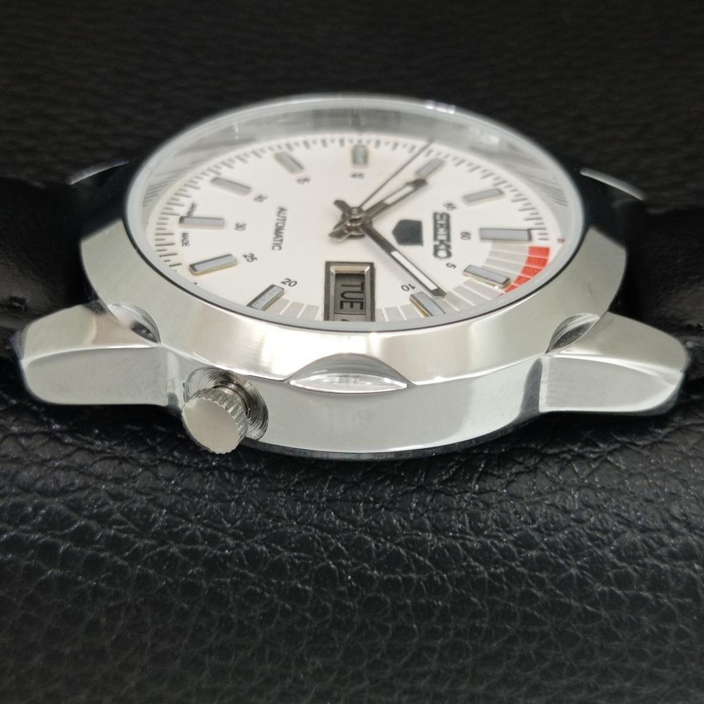 SEIKO 5 AUTOMATIC VINTAGE REFURBISHED JAPAN MENS WHITE DIAL WATCH a445418-1