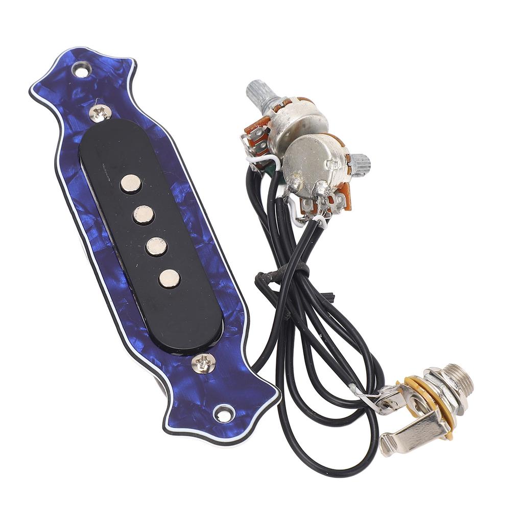 Acoustic Guitar Pickup 4 Strings Copper Coil Guitar Pickup Replacement for Practice and Performance GMB334 Blue Color