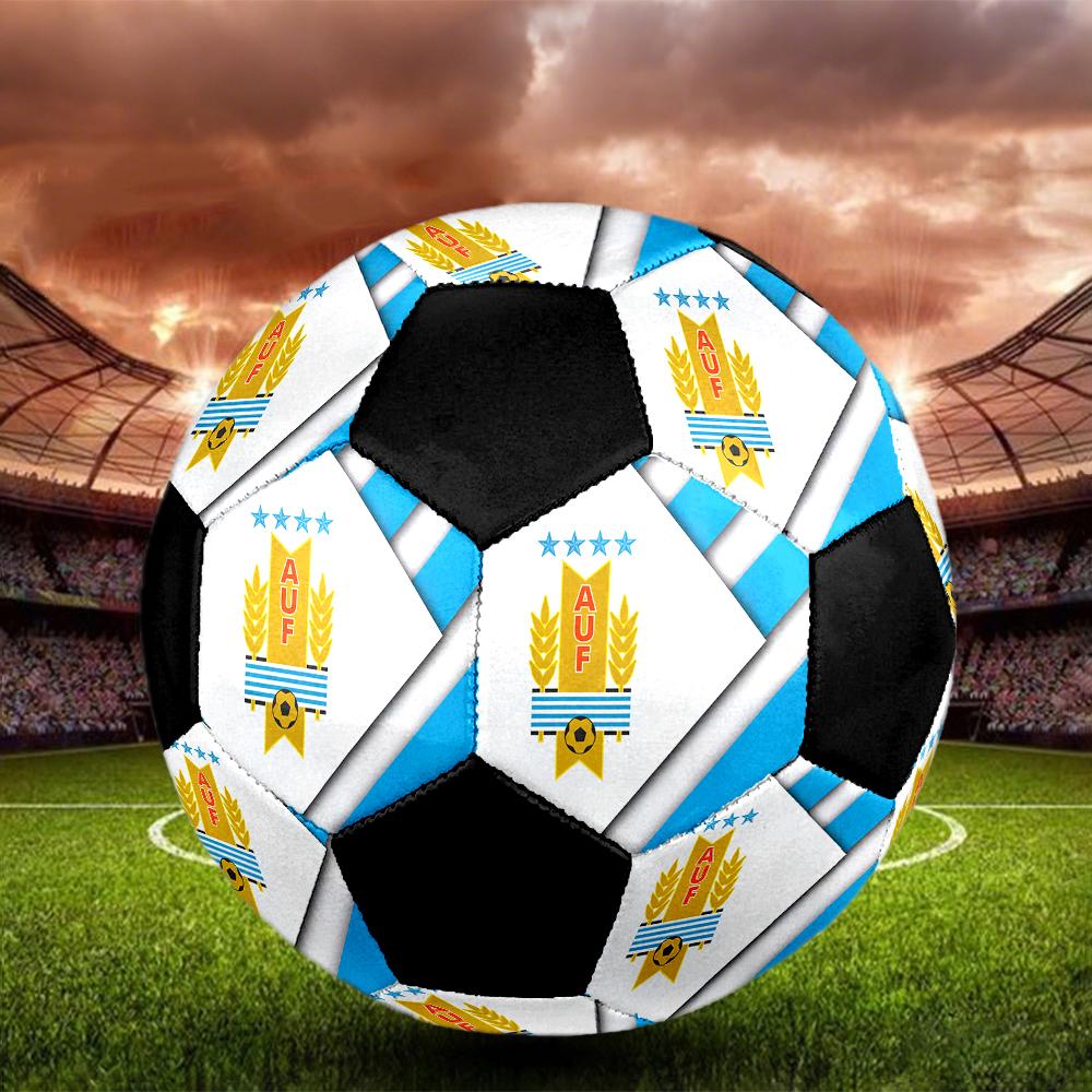 SIZE 5 Uruguayan Football Association Soccer Ball Colorful All Ages Machine Stitched PVC Competition Ready Durable High-Bounce
