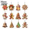 Decorative Christmas Window Displays 12/24/36Pcs Gingerbread Outdoor Decorations, Hanging Ornaments, 2D Double Sided Rustic Tree Decor Xmas for Office