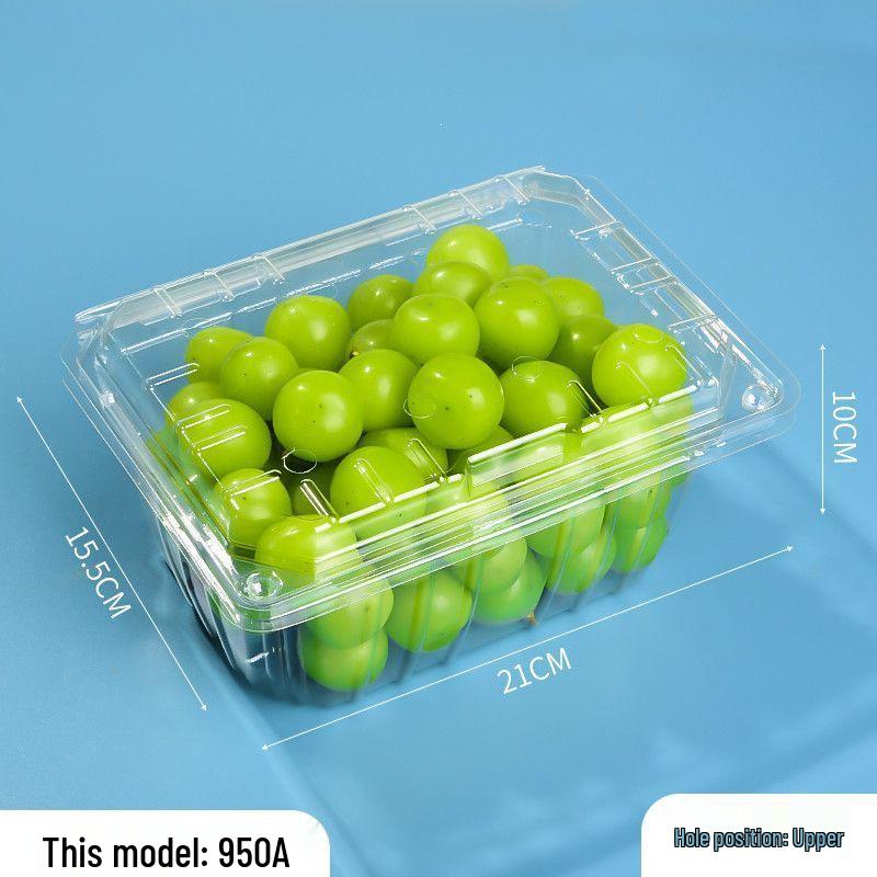 Clear Plastic Disposable Fruit Box with Lid for Strawberries