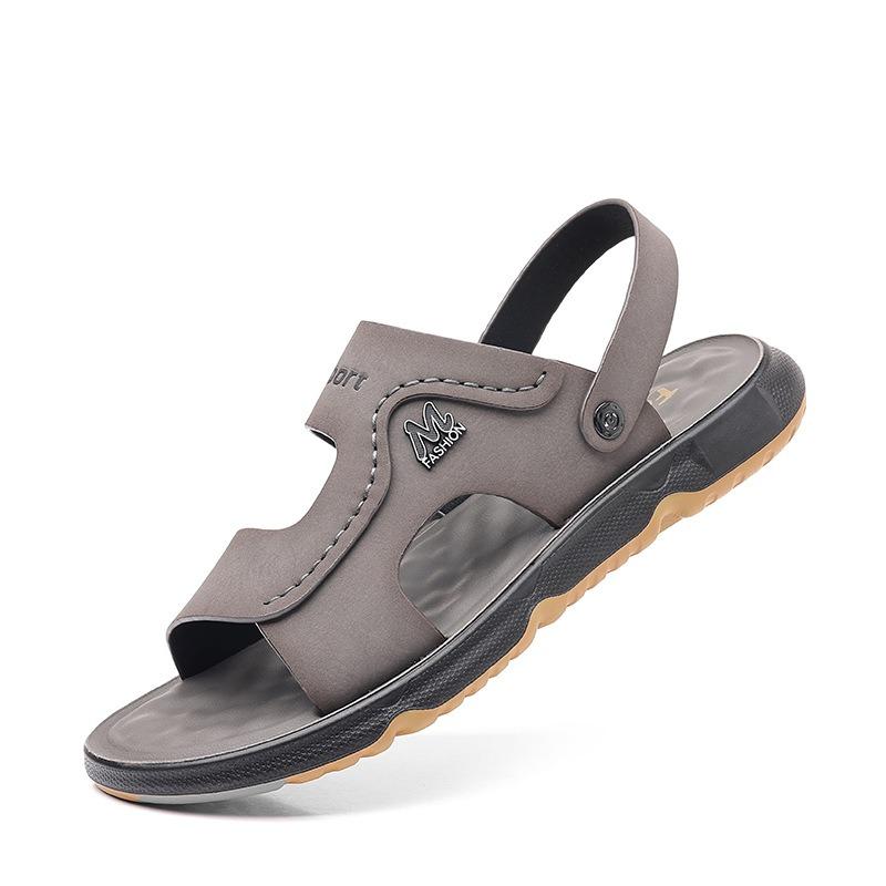 

Модные дизайнерские новые кожаные сандалии на полой платформе для отдыха на открытом воздухе, мужские сандалии для пляжа, летняя мода, мягкая подошва, повседневная мужская обувь 38