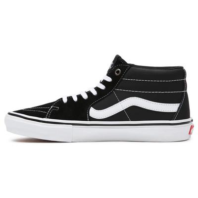 נעלי סניקרס יוניסקס Skate Grosso Mid שחור לבן עור דמוי אימו VN0A5FCG625