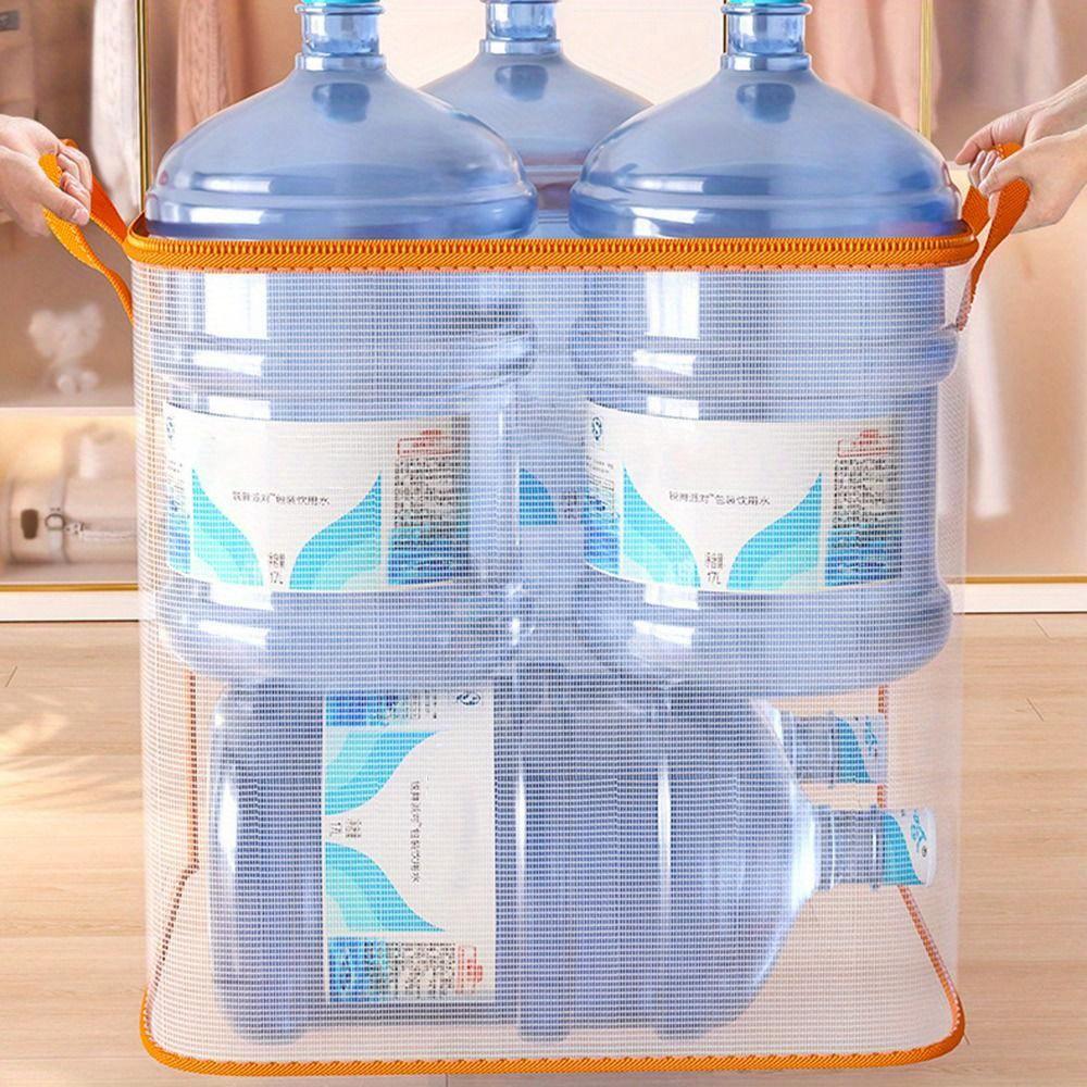 Large Capacity Foldable Storage Bag Transparent Zippered PVC Quilts Storage Bag Moisture Proof Dust-proof Closet Organizer Home
