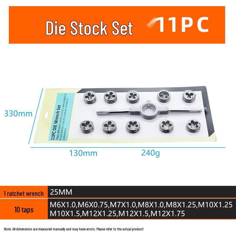 Metric & Imperial Tap and Die Set with Hand Reamer & Tap Holder – Comprehensive Threading Tool Kit.