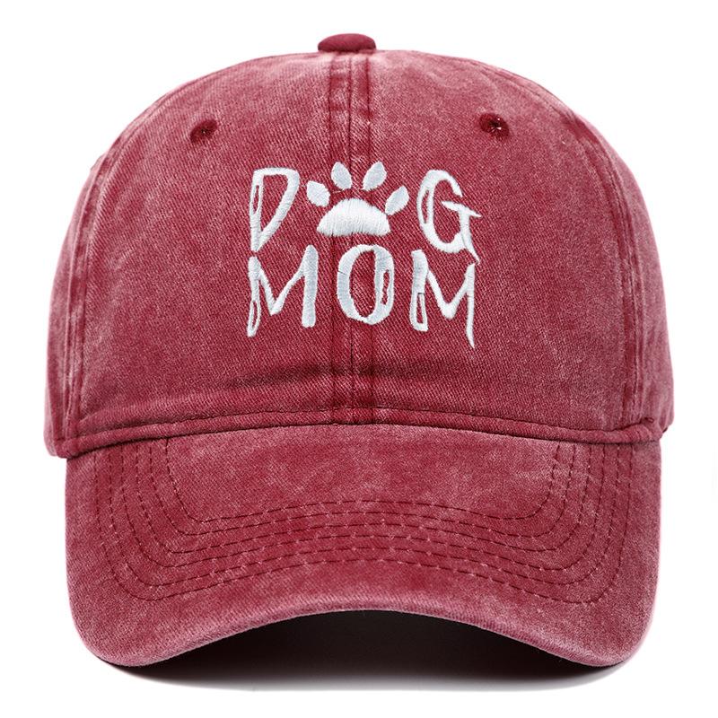 Retro Letter Embroidery Dog Dad Baseball Caps Washed Cotton Adjustable Casual Hat Hip Hop Streetwear y2k Cap