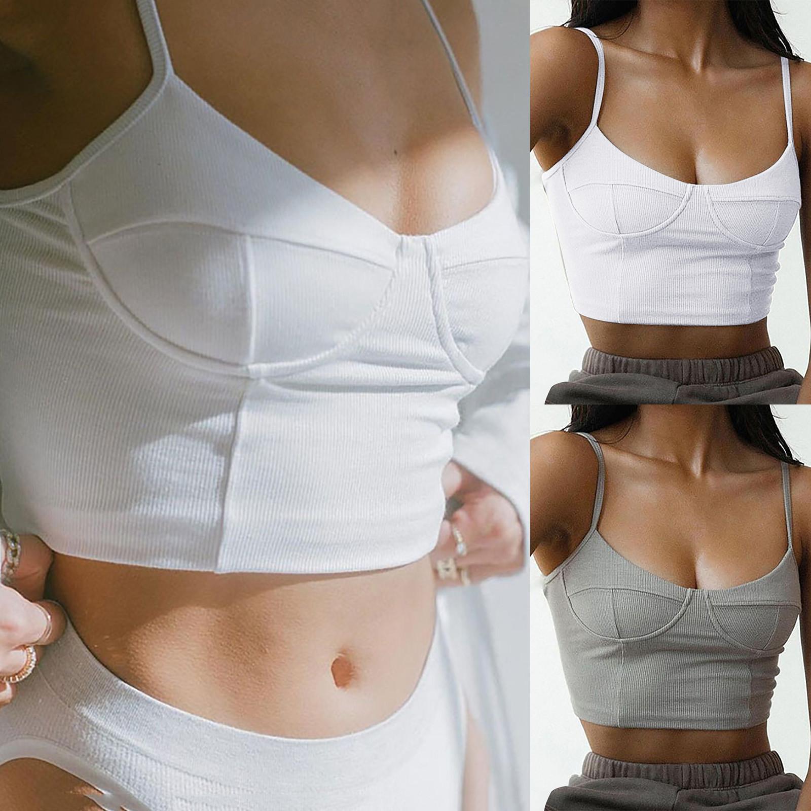 

Женский новый сексуальный сплошной цвет V-образный вырез слинг без бретелек тонкий жилет