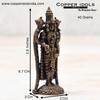 Handmade Copper Balaji Idol | 2.6 Inches  Patina Antique Finish | Lord Venkateswara Murti for Puja & Home Décor