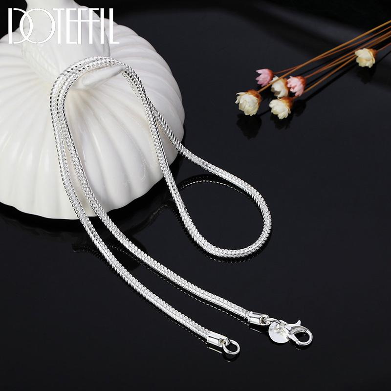 3MM Snake Bone Chain Necklace Copper Color 16/18/20/22/24 Inch For Women Men Wedding Fashion Jewelry Charm Gifts