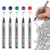 5Pcs Multicolor Gel Ink Pens Set Large Capacity Fast Drying Fine Point Pigment Liner for Writing Note Taking Office
