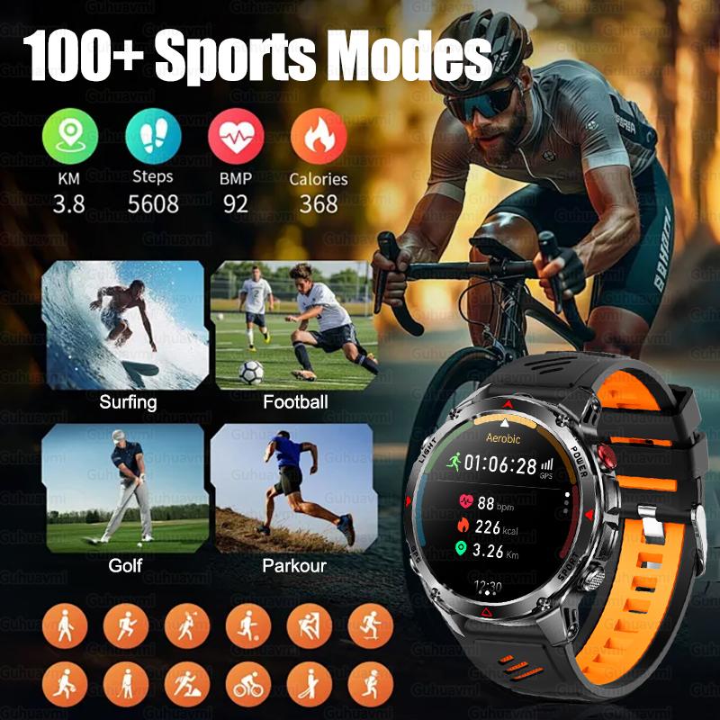 New Outdoors Military GPS Sports Smart Watch Women Dual-Band GNSS Compass Altimeter 3ATM Waterproof BluetoothCall Smartwatch Men