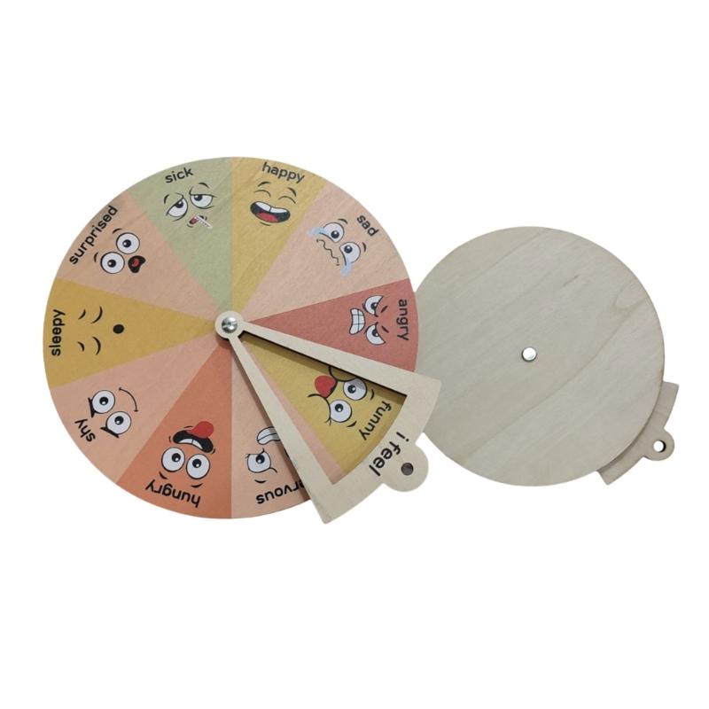 Wood Emotions Wheel Child Emotion Control Tool for School Use