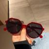 1PC Brown Sunglasses Ins Wind Female Korean Version Trendy Internet Celebrity Retro Small Frame White Sunglasses Small Face