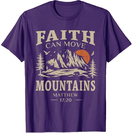 Lift My Eyes To the Mountains - Psalm 121 Faith Design T-Shirt