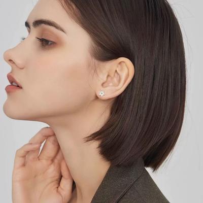 Fashion Pentagram Earrings Women's Personality Temperament Versatile Earrings Simple Zircon Earrings Gift