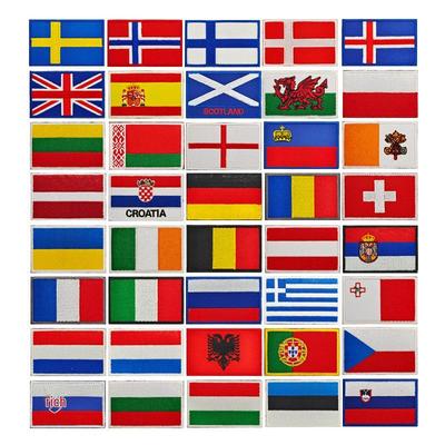 Europese Vlaggen Geborduurde Patches voor Tassen & Hoeden - Morale Badges met Haak, Lus & Strijkbare Achterkant