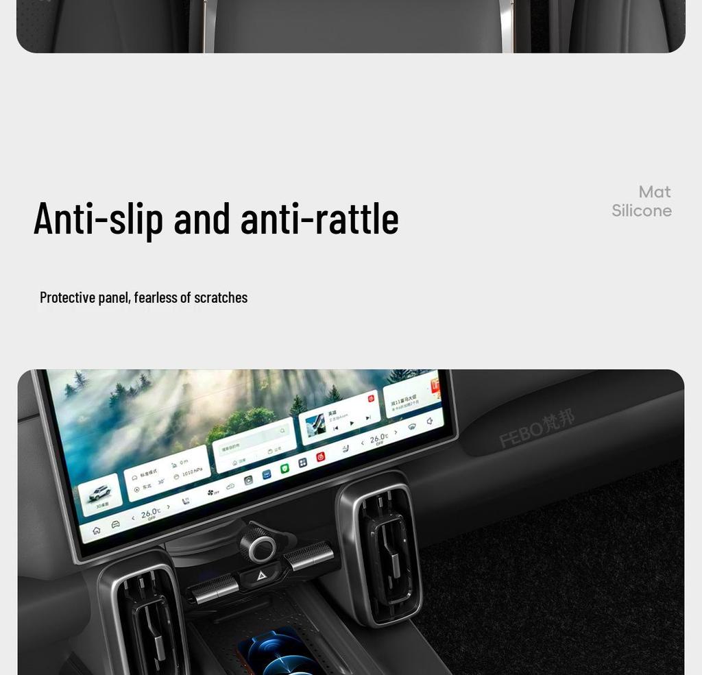 Haval Big Dog Center Console Silicone Pad: Anti-slip, Wear-resistant Storage for 26 Models, Car Interior Accessory.