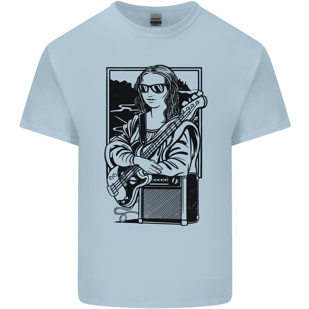 Electric Guitar Mona Lisa Rock Music Player Unisexs Cotton TShirt Tee Top S