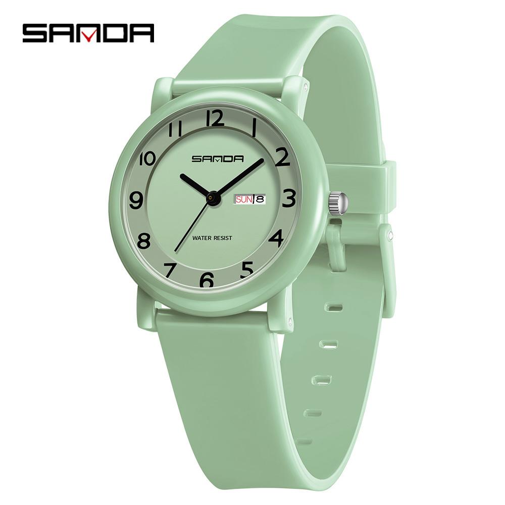 SANDA 3325 Fashion Children's Quartz Watch Dual Calendar Display Waterproof Simple Fashion Children's Quartz Watch