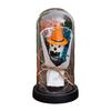 LED Clear Dome Pumpkin Night Light Halloween Light-up Pumpkin In Cloche with Artificial Flower for Home Kitchen Mantel Party Decor