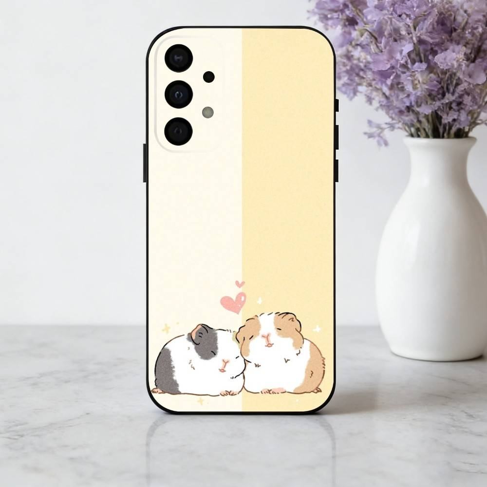 C-Cute-E C-Cartoon-N H-Hamster Phone Case For Samsung Galaxy A73,A72,A71,A70,A53,A52,A51,Soft Silicone Black Cover
