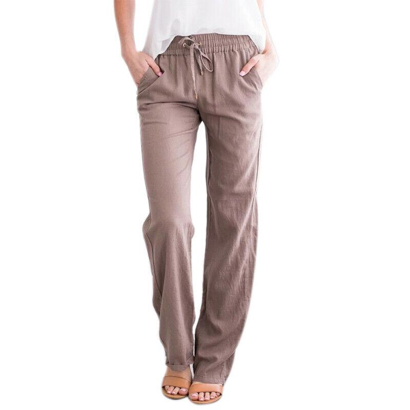 Pantalones de cintura alta más tamaño mujeres cintura elástica suelta pantalones  largos pantalones anchos pierna casual pantalones casuales comprar a buen  precio — entrega gratuita, reseñas reales con fotos — Joom