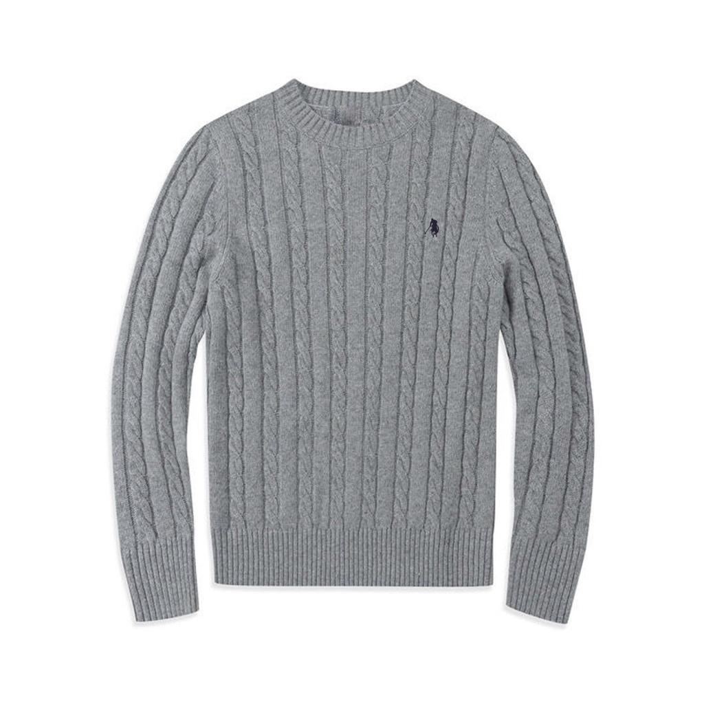 Men's & Couple's Casual Cable Knit Wool Sweater - Little Pony Design, Crew Neck, Winter Wear.
