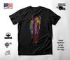 Horse Portrait Neon Graphic T-Shirt Black Unisex S-2XL