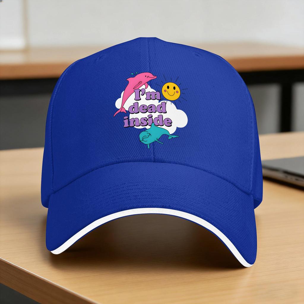 Sommer Ich bin innerlich tot Baseballkappe Laufen Hippie Lässig Print Sonne Hip Hop Hüte Damen Unisex Großhandel Baseballkappen