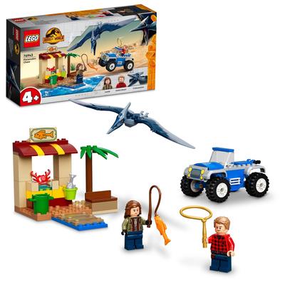 LEGO Jurassic World Chase the 76943 Toy Block Present Vehicle Pojazd dinozaur dla chłopców i dziewczynek w wieku od 4 lat Pteranodon!