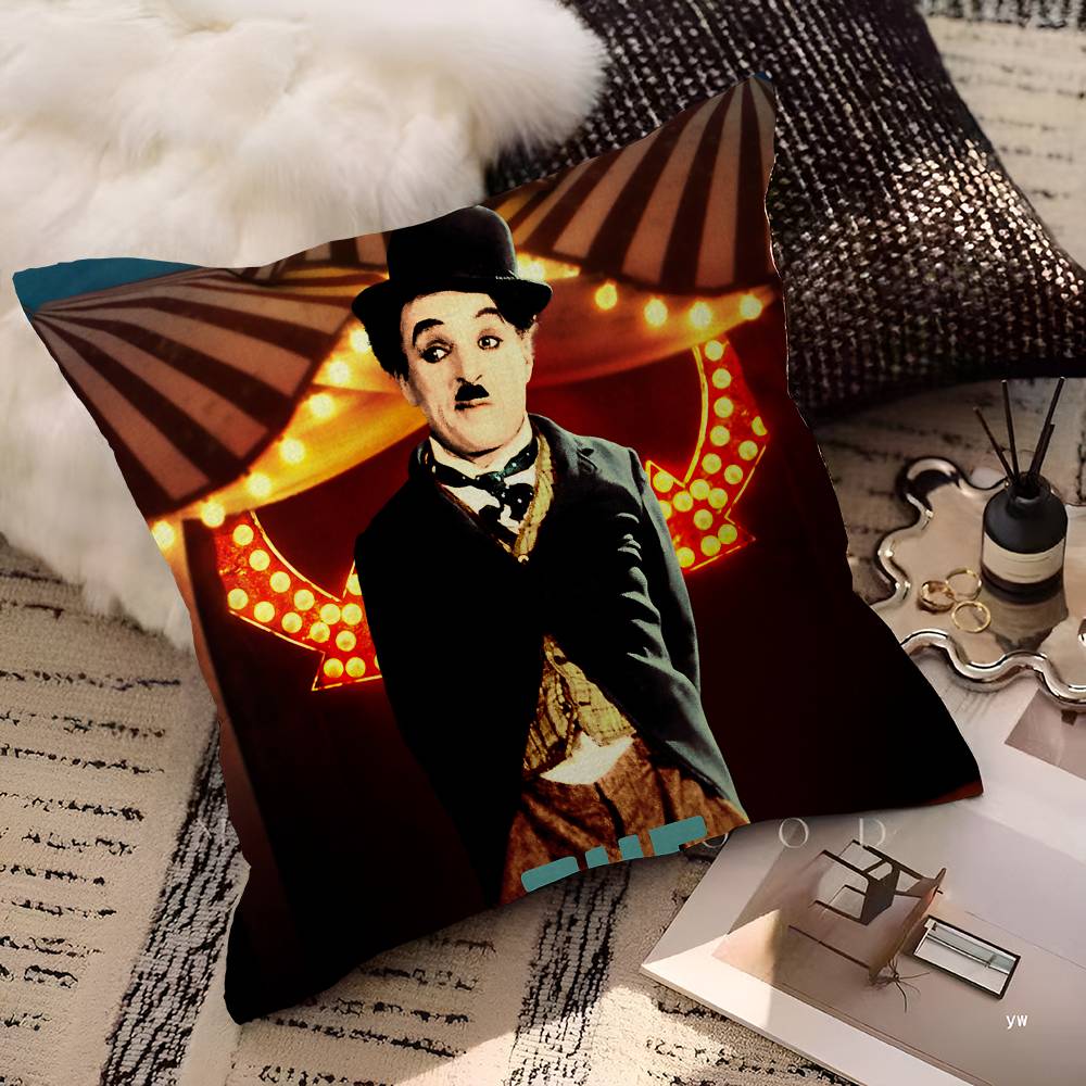 Klassische Stille Stern C-Chaplin Kissenbezug Polyester Sofakissen Dekorative Wurfkissen Heimdekoration Kissenbezug
