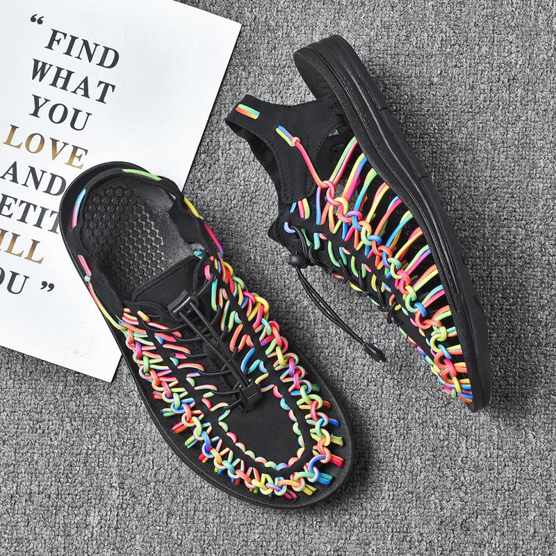 Men's Woven Casual Beach & Outdoor Sandals - Roman Style Water & Wading Shoes