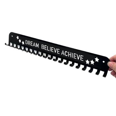 Metal Medal Display Rack With 20 Hooks Large Capacity Wall-Mounted Storage Hooks Key Hooks Tie Rack Home Office Decor Ideal Gift