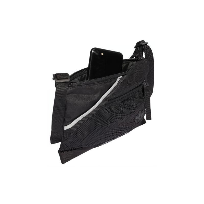 Adidas Geantă de umăr Geantă crossbody din poliester reciclat țesătură simplă Originals Regular Unisex Negru Adidas IM1140