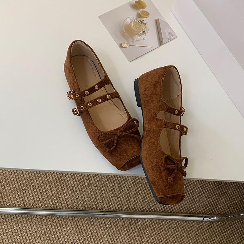 Fashion Soft Female Shallow Fashion Butterfly-Knot Ladies Flats With Shoes Buckle Strap Footwear Mary Janes Flats Shoes For Women