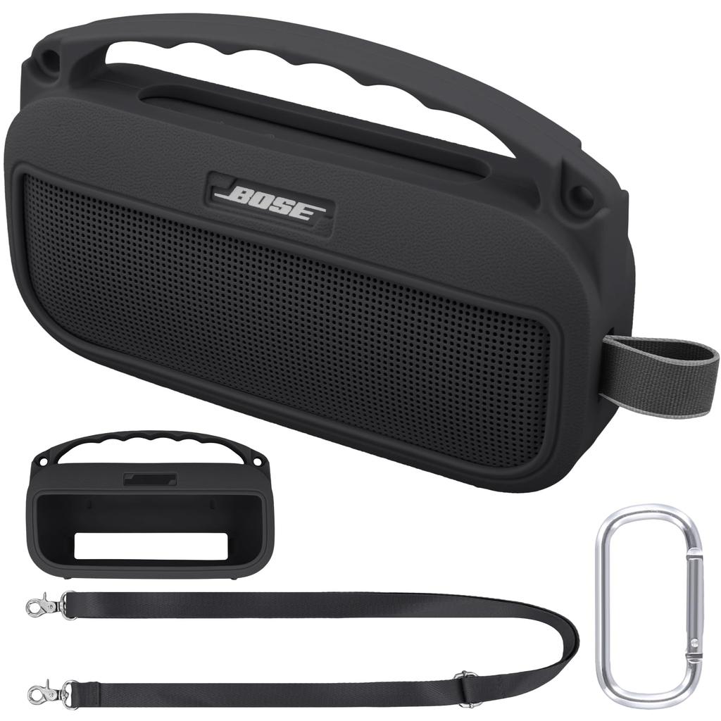 co2CREA Compatible Bose SoundLink Flex2 Portable Speaker LE (2nd Generation)/SoundLink Flex Portable Wireless Speaker Silicone Case, Black (Case Only)