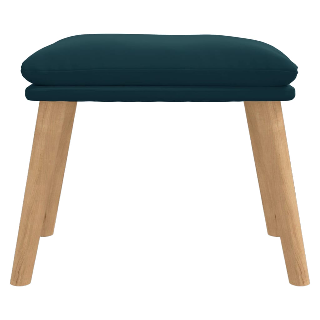 Footstool Blue 45 X 29.5 X 35 Cm Velvet