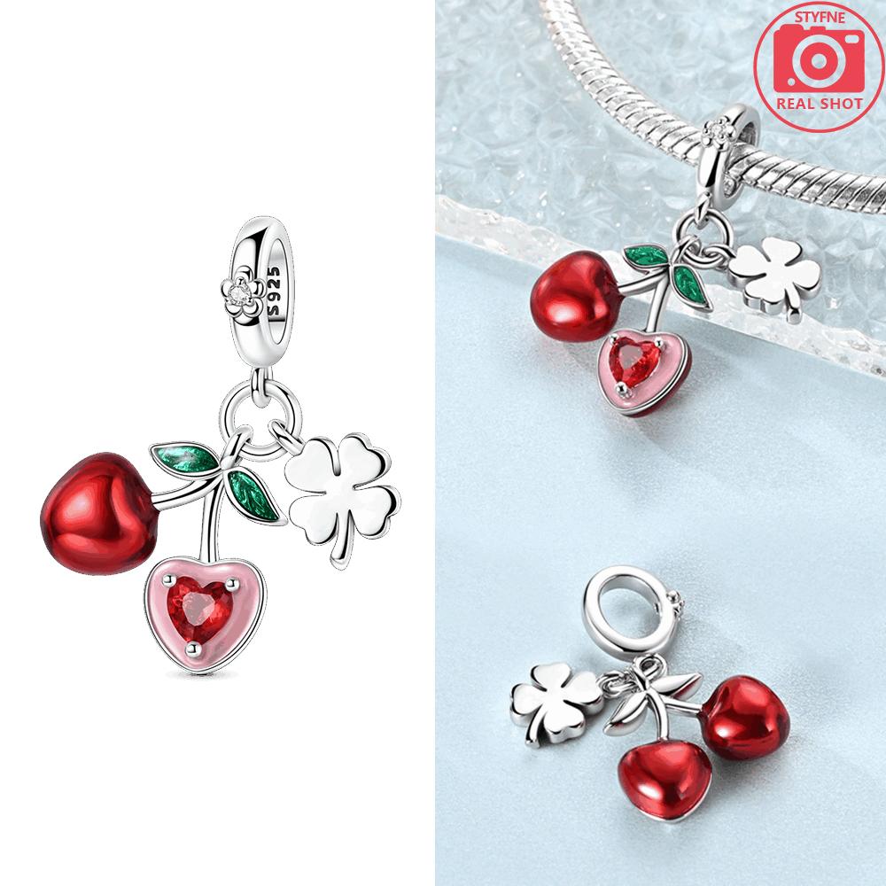 Green Kiwi Strawberry Original Copper Pendant Fruit Series Watermelon Beads Fit Bracelet Women Diy Valentine'S Gift Jewelry