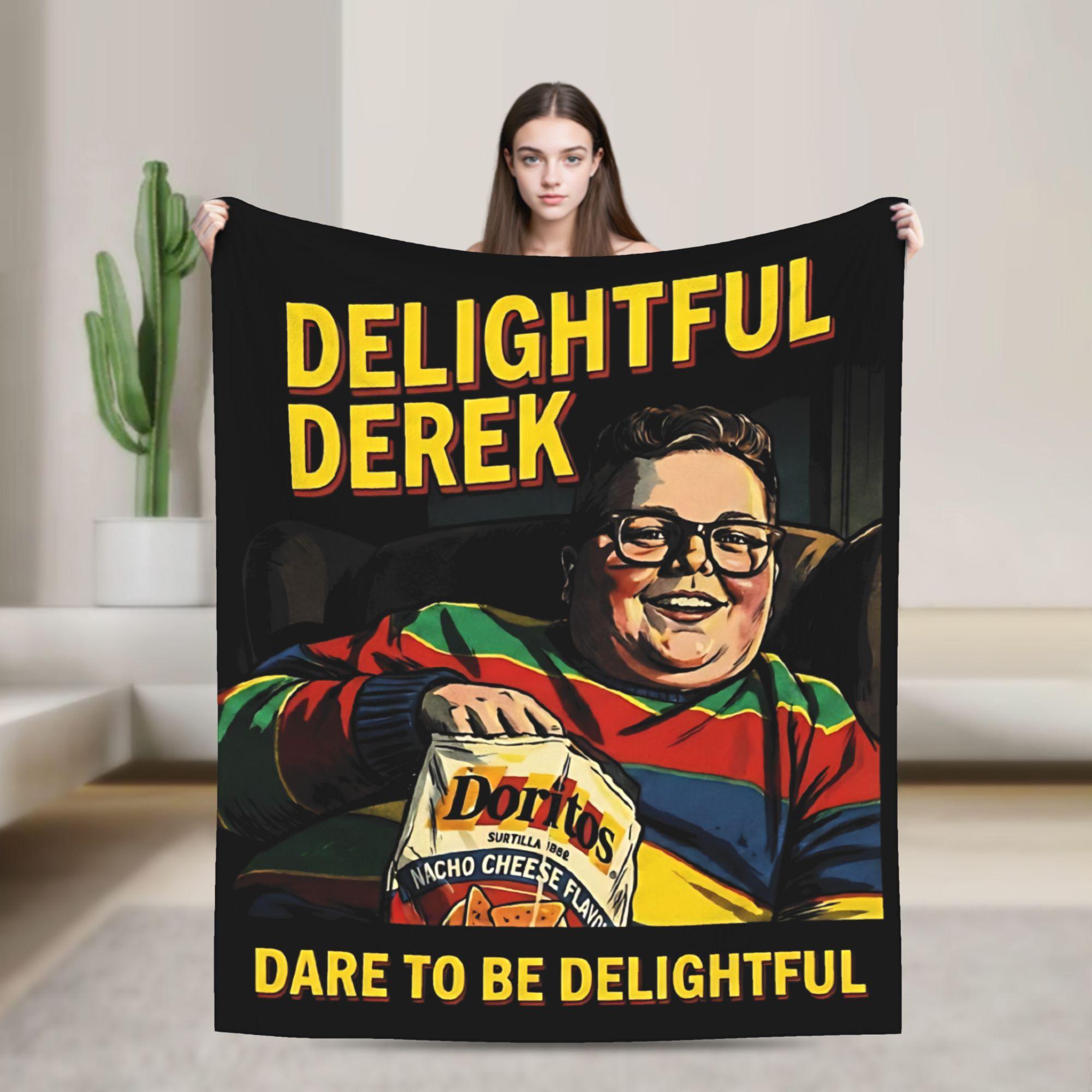 Funny Retro Snack Lover - Dare To Be Delightful Derek Coral Fleece Plush Throw Blanket  Blanket for Bed Office Soft Bedspread, 75X95CM