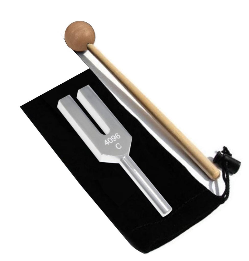 HappyHome Tuning Fork 4096Hz Relaxation Tuner with Wooden Mallet Set for Purification and Healing