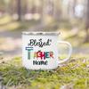 Personlised Mug Teachers Change The World  Print Coffee Cups Custom Name Drinks Enamel Cup Teacher's Day Thanks Gift for Teacher