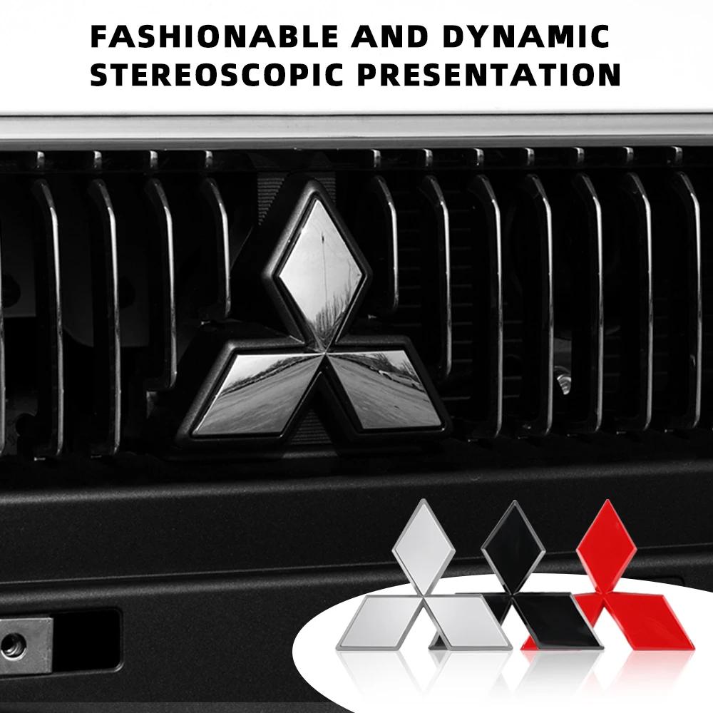 1 stuks ABS Auto Logo Voorgrille Achterklep Embleem Stuurwiel Sticker Voor Mitsubishi Pajero Outlander XL Montero Lancer Triton
