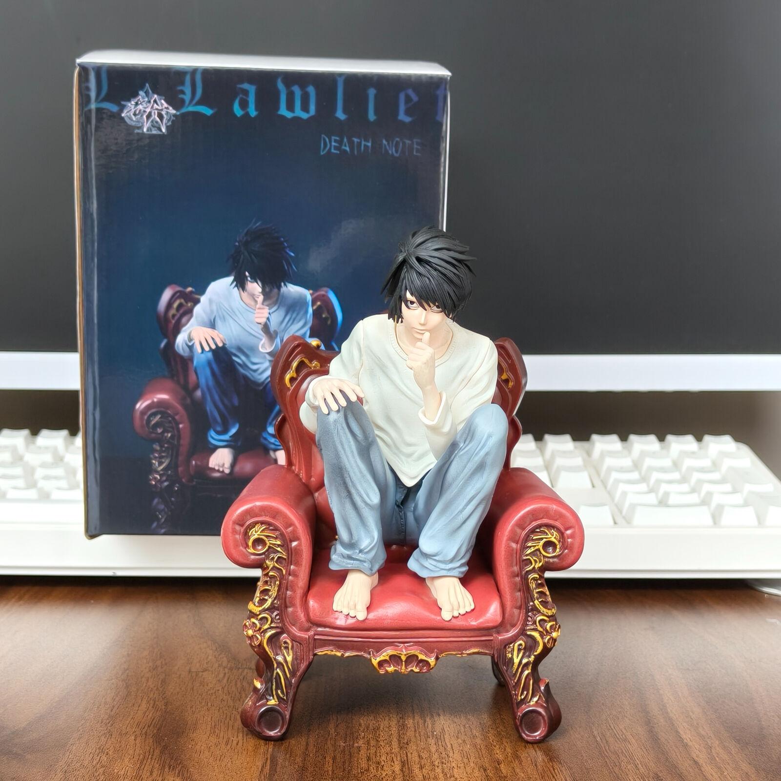 

НОВЫЙ Полностью раскрашенный Тетрадь смерти L. Фигурка Lawliet Squatting Sofa Модель Декорация Тетрадь Смерти Коллекционная Кукла Фигурка Персонажа Подарок