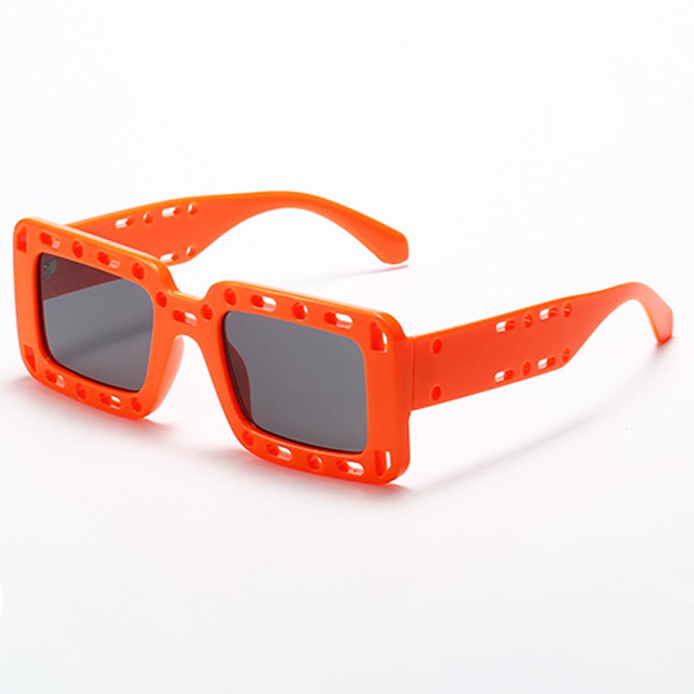 Hip Hop Square Sunglasses for Men and Women Fashion Loophole Style Shades Eyewear Trendy Square Glasses